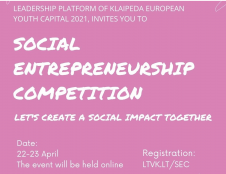 Tarptautinio socialinio verslumo konkursas balandžio 22-23 d.
